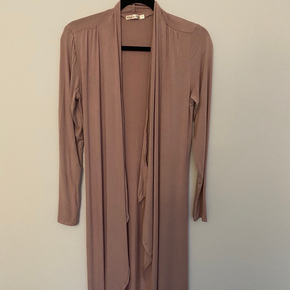 Heart and hips longline mauve cardigan